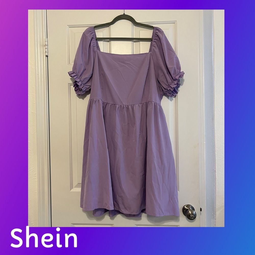 SHEIN Lavender Ruffle Sleeve Dress